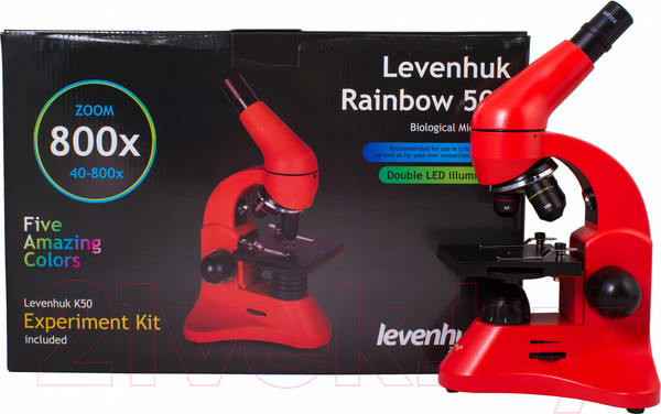 Изображение товара Микроскоп оптический Levenhuk Rainbow 50L / 69050 (Orange)