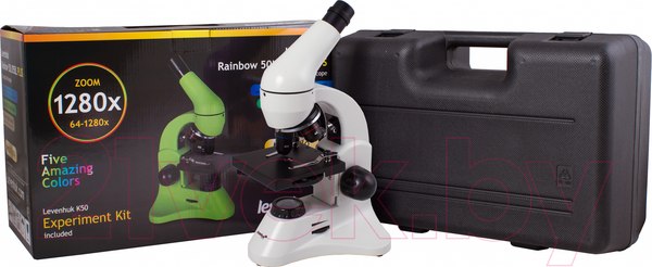 Изображение товара Микроскоп оптический Levenhuk Rainbow 50L Plus / 69051 (Moonstone)