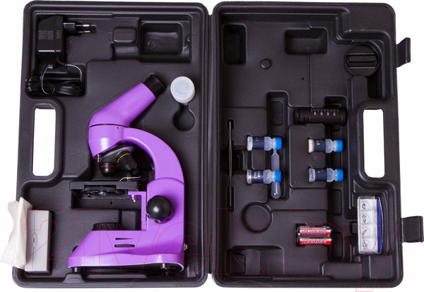 Изображение товара Микроскоп оптический Levenhuk Rainbow 50L Plus / 69052 (Amethyst)