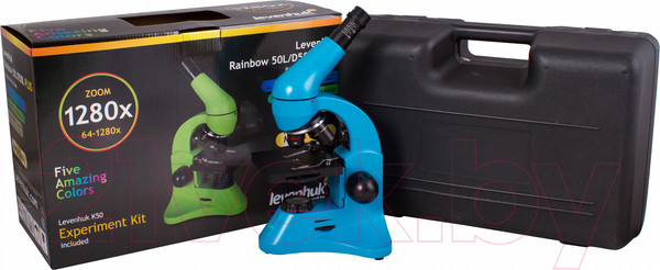 Изображение товара Микроскоп оптический Levenhuk Rainbow 50L Plus / 69053 (Azure)