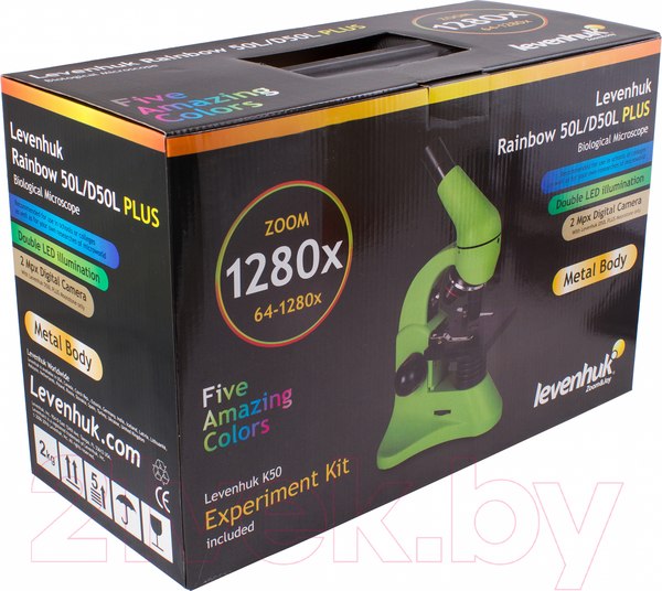Изображение товара Микроскоп оптический Levenhuk Rainbow 50L Plus / 69051 (Moonstone)