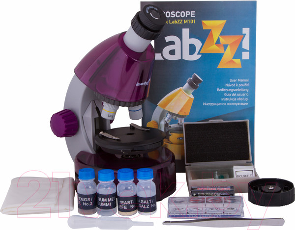 Изображение товара Микроскоп оптический Levenhuk LabZZ M101 / 69033 (Amethyst)