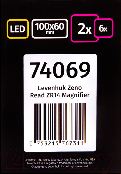 Изображение товара Лупа ручная Levenhuk Zeno Read ZR14 / 74069