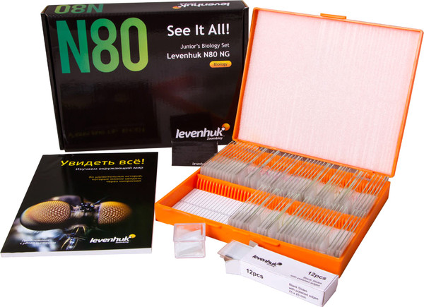 Изображение товара Набор микропрепаратов Levenhuk N80 NG Увидеть все! / 29280