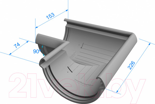 Изображение товара Угол желоба Docke Lux 90 градусов (пломбир)