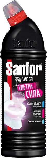 Изображение товара Чистящее средство для унитаза Sanfor WC Gel. Special Black (750мл)