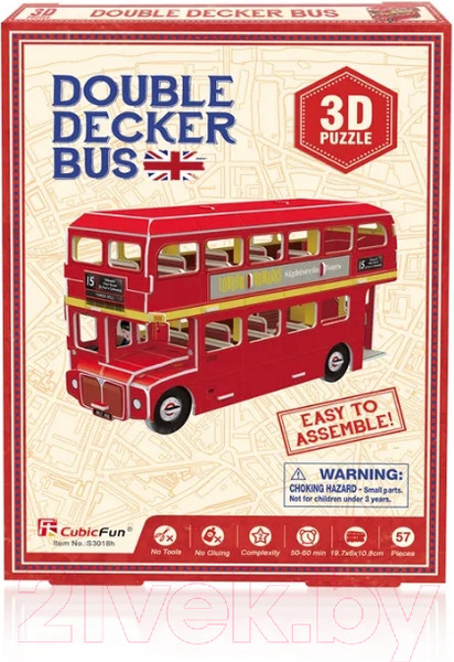 Изображение товара Конструктор CubicFun Лондонский двухэтажный автобус / S3018h