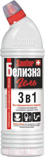 Изображение товара Универсальное чистящее средство Sanfor Белизна гель 3в1 отбеливающее (700мл)