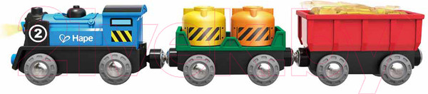 Изображение товара Поезд игрушечный Hape Товарный поезд на батарейках / E3720-HP