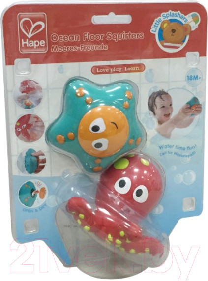 Изображение товара Набор игрушек для ванной Hape Игрушка брызгалки. Обитатели океанского дна / E0213-HP