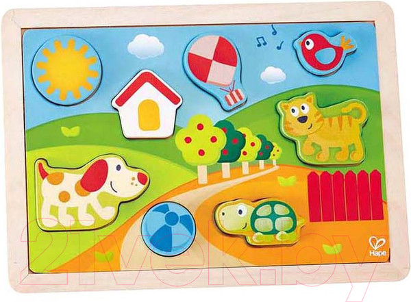 Изображение товара Развивающая игрушка Hape Вкладыши. Солнечная Долина 3 в 1 / E1601-HP