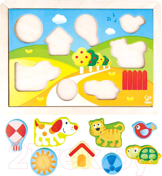 Изображение товара Развивающая игрушка Hape Вкладыши. Солнечная Долина 3 в 1 / E1601-HP
