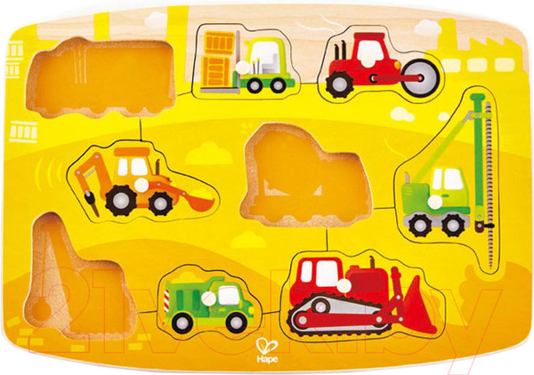 Изображение товара Развивающая игрушка Hape Вкладыши. Строительная техника / E1407-HP