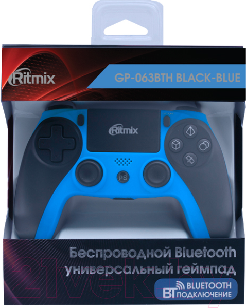 Изображение товара Геймпад Ritmix GP-063BTH (черный/синий)