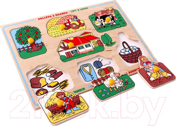 Изображение товара Развивающая игрушка ЛЭМ Рамка-вкладыш. Ферма / 1420