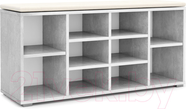 Изображение товара Тумба в прихожую Империал Аризона (ателье светлый/вайт)