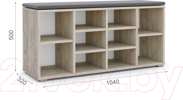 Изображение товара Тумба в прихожую Империал Аризона (дуб крафт серый/грей)
