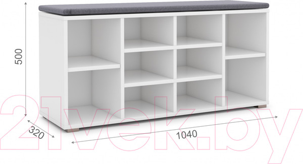 Изображение товара Тумба в прихожую Империал Аризона (белый/грей)