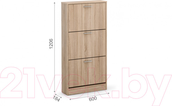 Изображение товара Тумба для обуви Империал 600 3-х дверная (дуб сонома)