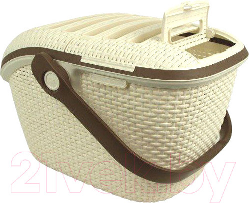 Изображение товара Переноска для животных Curver Pet Carrier Vint 00616-P16-00 / 198861 (кремовый/коричневый)