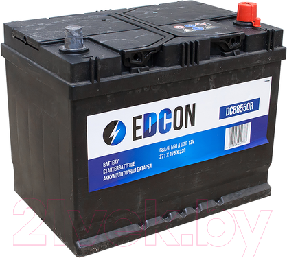 Изображение товара Автомобильный аккумулятор Edcon DC68550R (68 А/ч)