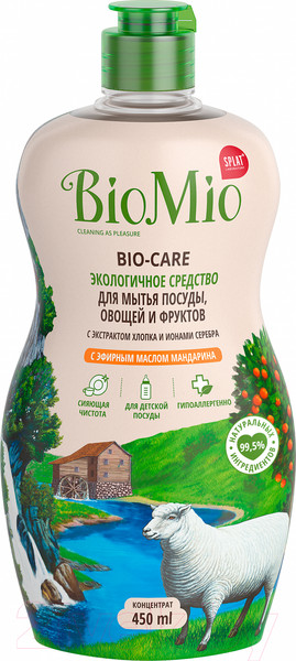 Изображение товара Средство для мытья посуды BioMio Мандарин (450мл)