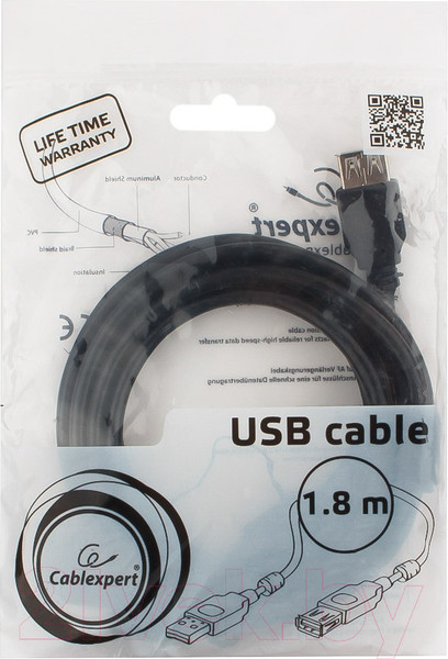 Изображение товара Удлинитель кабеля Cablexpert CCF2-USB2-AMAF-6 (1.8м)