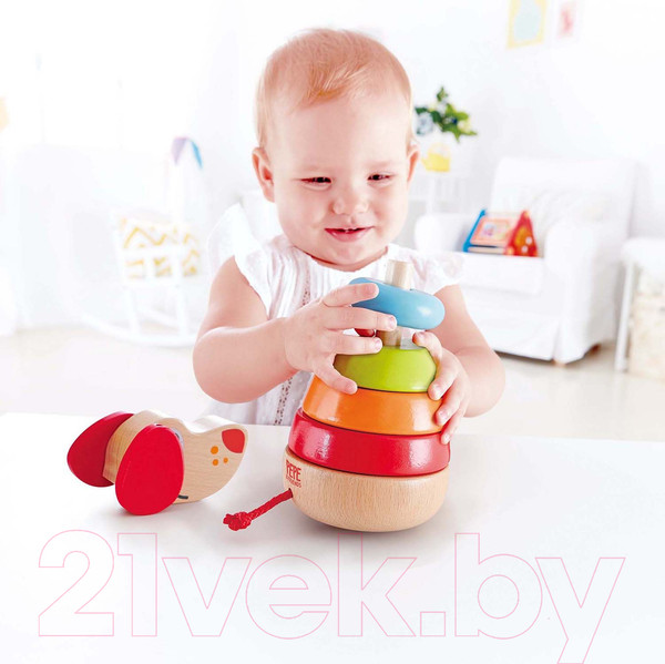 Изображение товара Развивающая игрушка Hape Звуковая пирамидка. Собака / E0448-HP