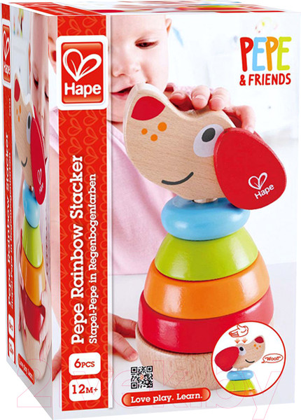 Изображение товара Развивающая игрушка Hape Звуковая пирамидка. Собака / E0448-HP