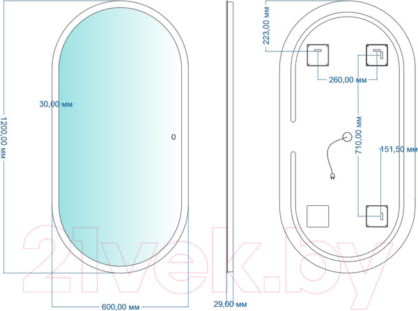 Изображение товара Зеркало Silver Mirrors Виола 60x120 / ФР-00001528