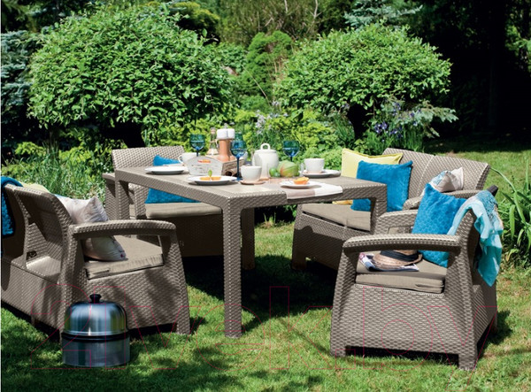 Изображение товара Комплект садовой мебели Keter Corfu Rest Set / 241723 (капучино)