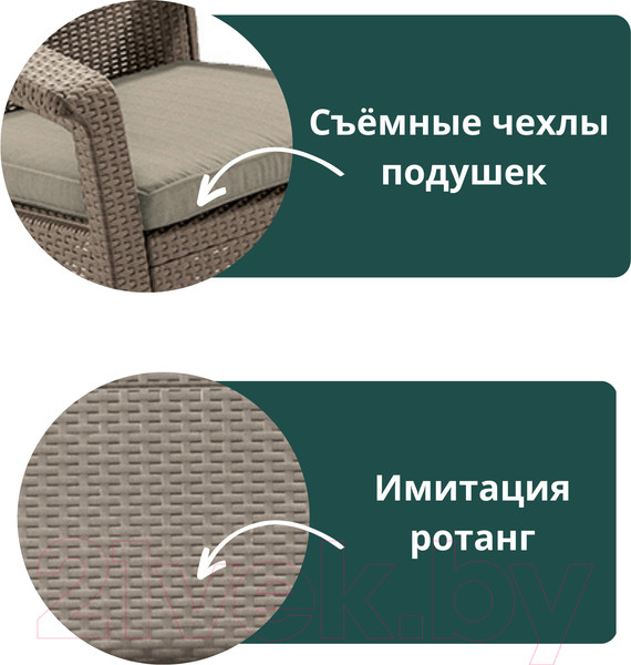 Изображение товара Комплект садовой мебели Keter Corfu Rest Set / 241723 (капучино)