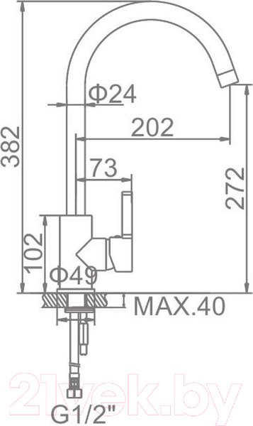Изображение товара Смеситель Gerhans KK4299-22 (черный)