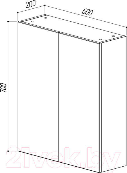 Изображение товара Шкаф для ванной Belux Мадрид Ш 60 (1, белый глянцевый)