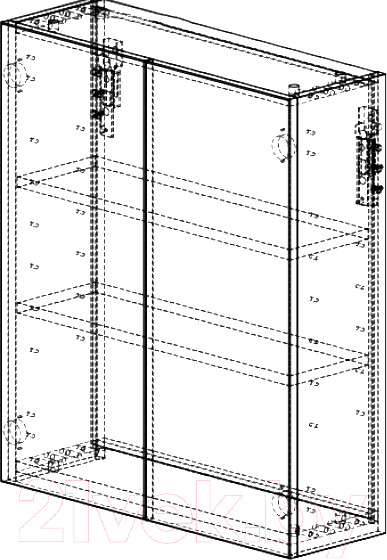 Изображение товара Шкаф для ванной Belux Мадрид Ш 60 (1, белый глянцевый)