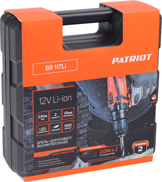 Изображение товара Аккумуляторная дрель-шуруповерт PATRIOT BR 117Li