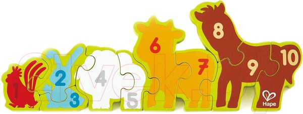 Изображение товара Пазл Hape Числа и животные / E1628-HP