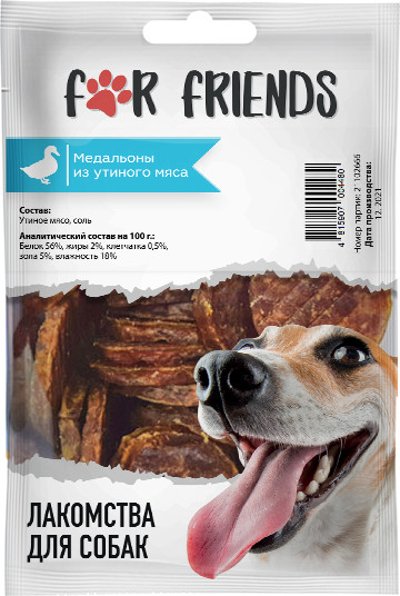Изображение товара Лакомство для собак For Friends Медальоны из утиного мяса / TUZ650 (50г)