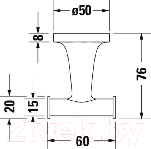 Изображение товара Крючок для ванной Duravit Starck T 0099301000