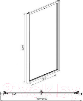 Изображение товара Душевая дверь Aquanet Alfa 100 / NAA6422 (прозрачное стекло)