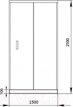 Изображение товара Душевая дверь Aquanet Alfa 150 / NAA6121 (прозрачное стекло)