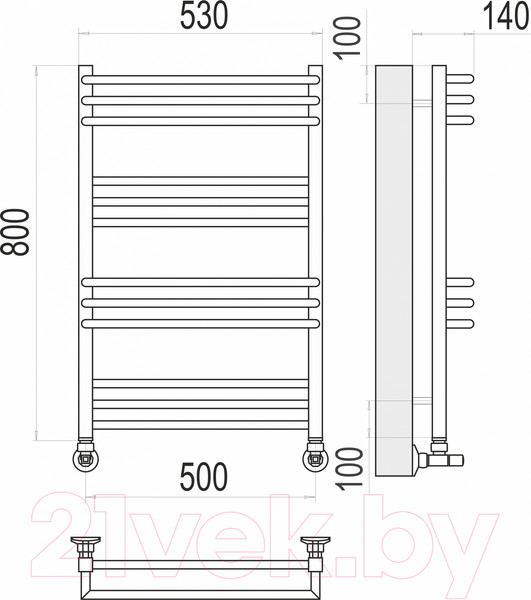 Изображение товара Полотенцесушитель водяной Terminus Кельн П12 500x800