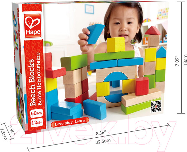 Изображение товара Конструктор Hape Деревянный цветной / E0409-HP (50эл)