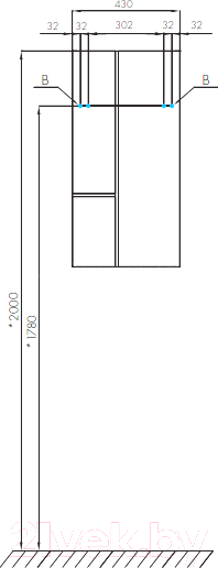 Изображение товара Шкаф-полупенал для ванной Акватон Мишель (1A243903MIX30)