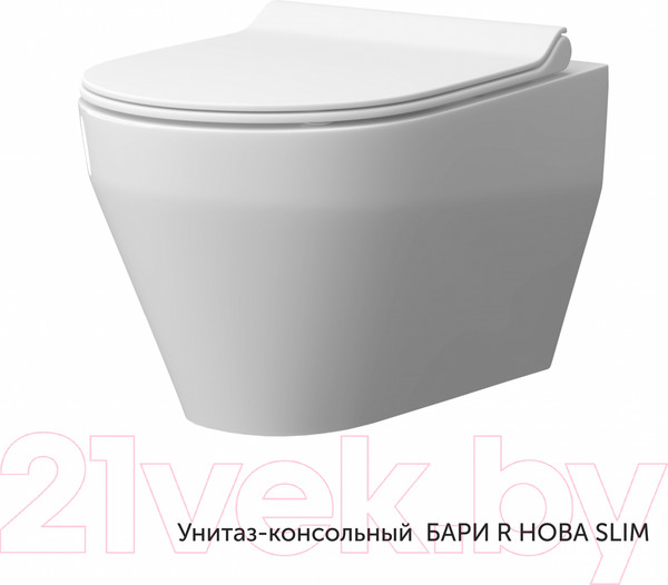 Изображение товара Унитаз подвесной Керамин Бари R Нова СК (с сиденьем Slim микролифт)