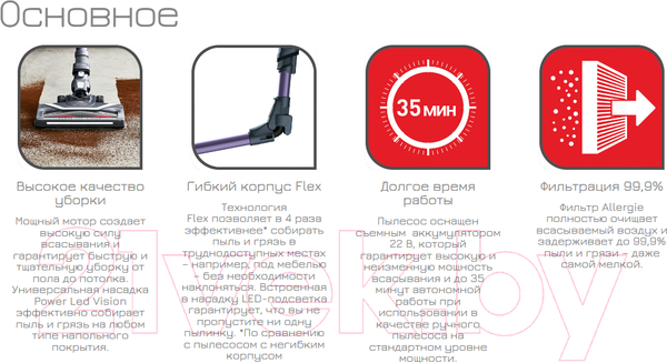 Изображение товара Вертикальный пылесос Tefal TY9639WO