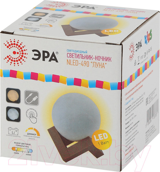 Изображение товара Ночник ЭРА NLED-490-1W-W (белый)