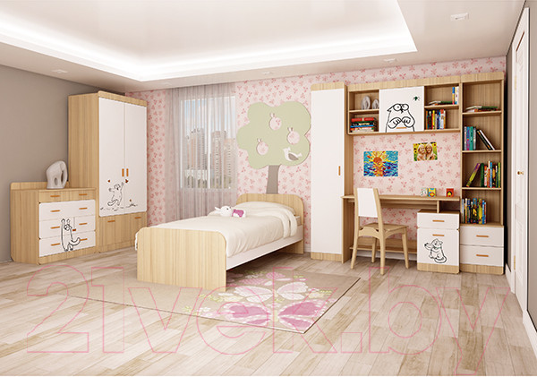 Изображение товара Полка Аквилон Кот №7 (туя светлая/белый)