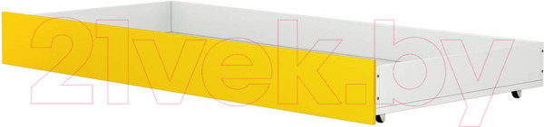 Изображение товара Односпальная кровать Polini Kids Mirum 1915 c ящиком (белый/желтый)