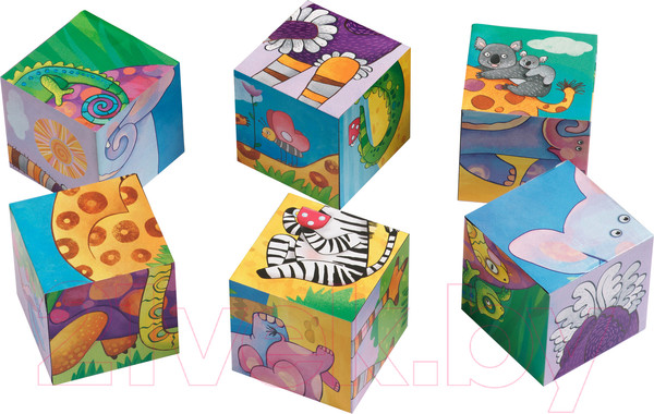 Изображение товара Развивающая игра Айрис-пресс Умные кубики. Фигурные 6 шт. Вот какая Африка!